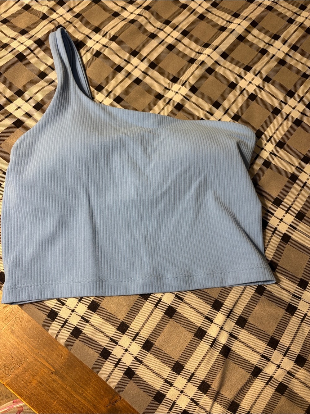 lululemon athletica One-Shoulder Ribbed Crop Top - Pale Blue